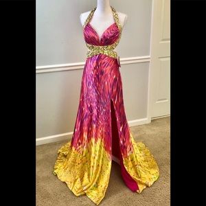 NWT TONY BOWLS SZ 4 EMBELLISHED FORMAL LONG DRESS.